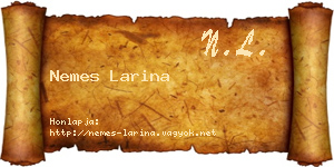Nemes Larina névjegykártya